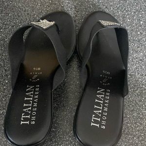 Fun Italian Sandals Black Size 10